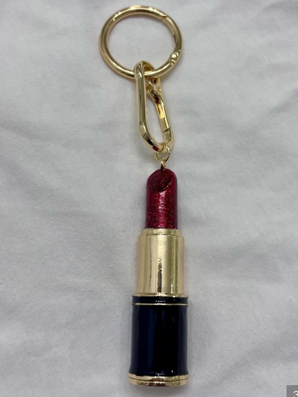 Sephora Metallic red Lipstick Keychain Charm